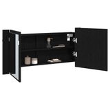 vidaXL LED Spiegelkast Zwart Eiken 100 x 12 x 45 cm