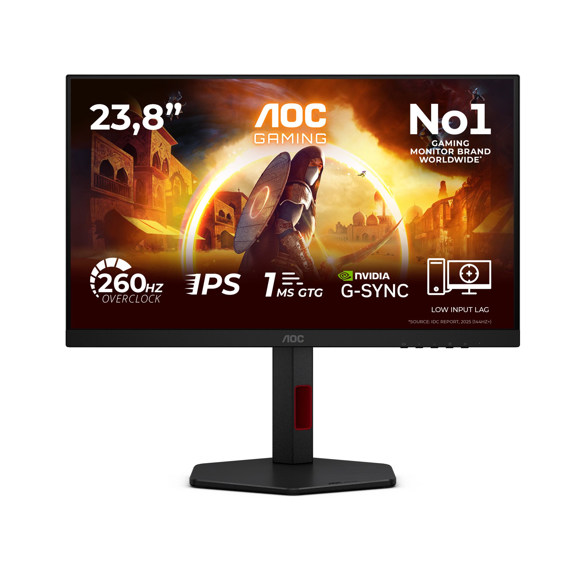 AOC G4 24G4ZR 23.8" Full HD 1920 x 1080 LED Monitor - Black/Red