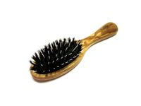 Golddachs Pocket Pneumatische borstel Olijfhout 100% wildzwijnharen met pennen (kapperspin) afgerond. 7 rijen