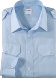 OLYMP Piloot comfort fit Lichtblauw Katoen/Polyester Regular Fit Klassieke kraag Lange mouw Borstzak Knopen EU47