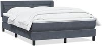 vidaXL Boxspring met matras fluweel donkergrijs 160x210 cm