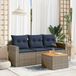Maison Exclusive - Ensemble de meubles de jardin 4 pièces avec banc et coussins, gris, en polyrotin