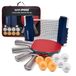 Hy-Pro Draagbare tafeltennisset, met uittrekbaar net tot 170 cm, 4 batjes, 8 ballen, draagtas, 3-sterrenballen, voor kinderen en volwassenen, binnen en buiten, tafeltennisset