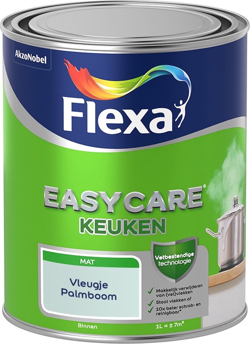 FLEXA Easycare Muurverf - Keuken - Mat - Vleugje Palmboom - 1 liter
