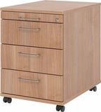 hjh OFFICE PRO SIGNA AC30 BS - Rolcontainer Hout Walnoot met 3 lades