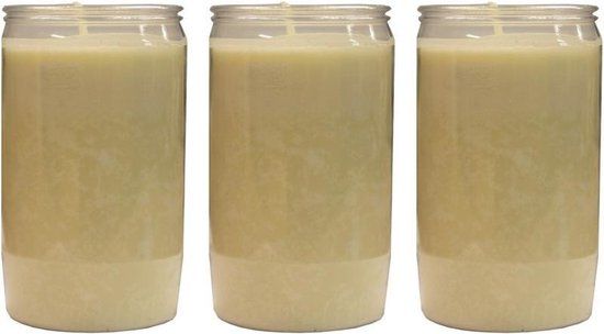 3x White Grave Candles 7 x 15 cm 6 Days - Memorial Candles - Grave Light/Memorial Light