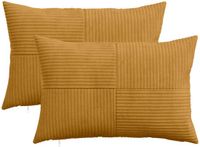 vidaXL - Kussensloop - 2 stuks - ALMELO - Geel - 50 x 70 cm - corduroy
