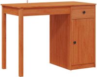vidaXL Bureau, wassenbruin, 100 x 50 x 74 cm, massief dennenhout