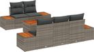 vidaXL Banc de jardin set 6 pièces Poly rotin gris