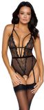 Cottelli LINGERIE Adembenemend Stijlvolle Open Stringbody XL Zwart
