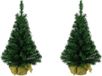 Decoris Everlands Imperial pine mini kerstboom - 2x - groen - H35 cm - in zak - kunstboom
