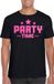 Bellatio Decorations Verkleed T-shirt voor heren - party time - zwart - roze glitter - carnaval L