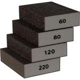 Furniture Clinic Schuurblok, 4 stuks natte en droge schuursponzen (grof 60/medium 80/fijn 120 220) | schuurblokken voor hout, muren en plafonds