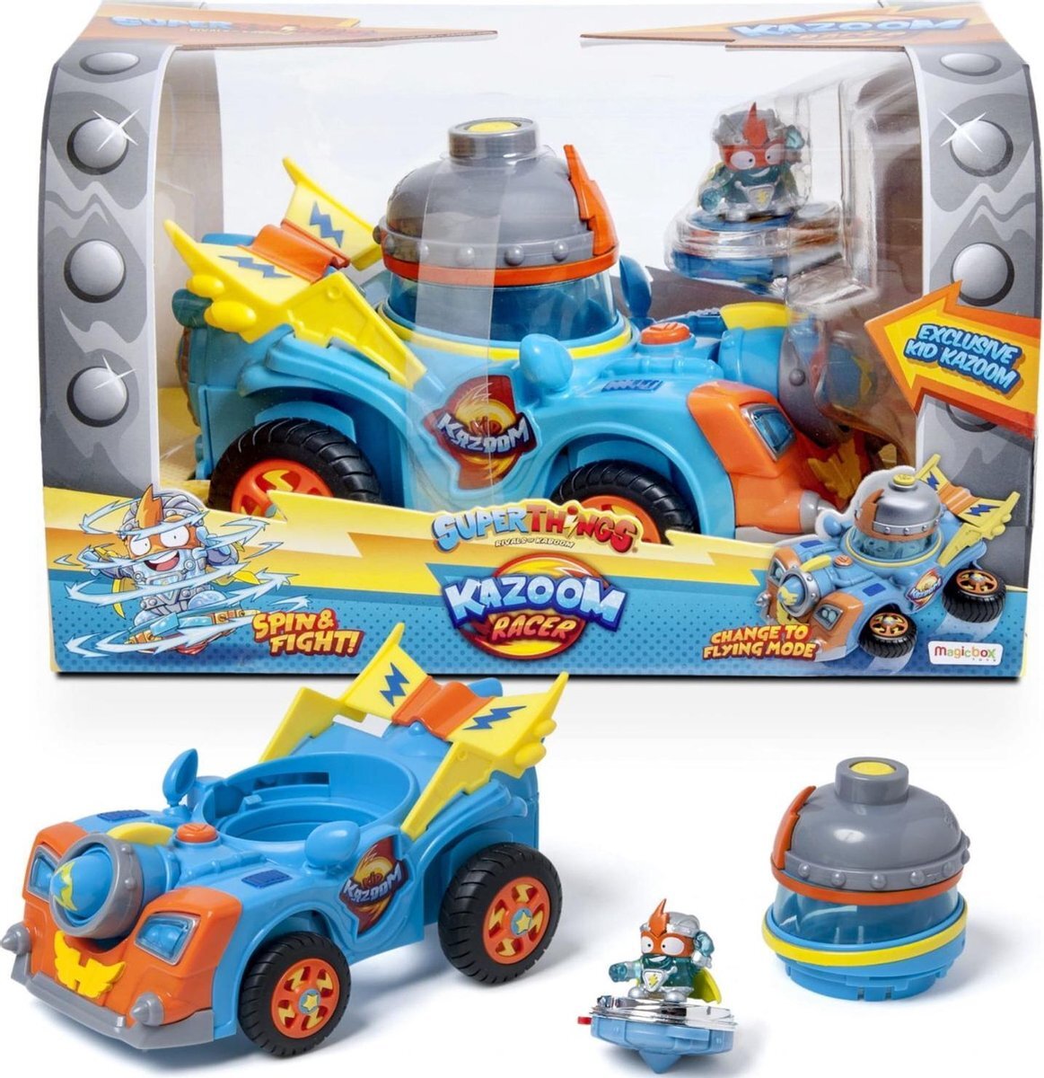 SUPERTHINGS RIVALS OF KABOOM SuperThings Kazoom Racer-voertuig en Kid Kazoom-actiefiguur