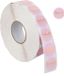 Relaxdays stickers 'handmade with love', 2500 etiketten op rol, zelfklevend, rond, Ø 25 mm, stickerrol, roze/goud
