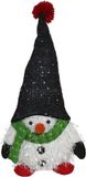Gerimport Pluche kerst gnome - sneeuwpop - H36 cm - decoratie pop - wit