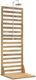 vidaXL Buitendouche 205,5 cm massief acaciahout en roestvrij staal wit