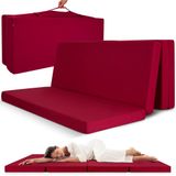 Beautissu Campix - Opvouwbare matras - 120x195 cm - Donkerrood