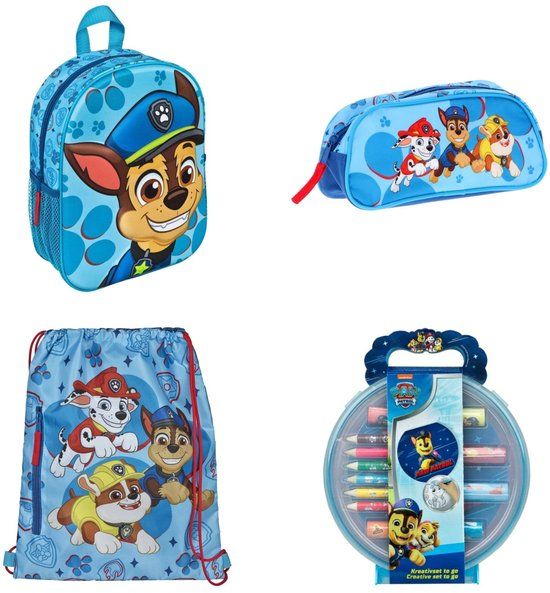 PAW Patrol Back to School Set; 3D Rugzak, Etui, Gymtas en Schrijfwarenset