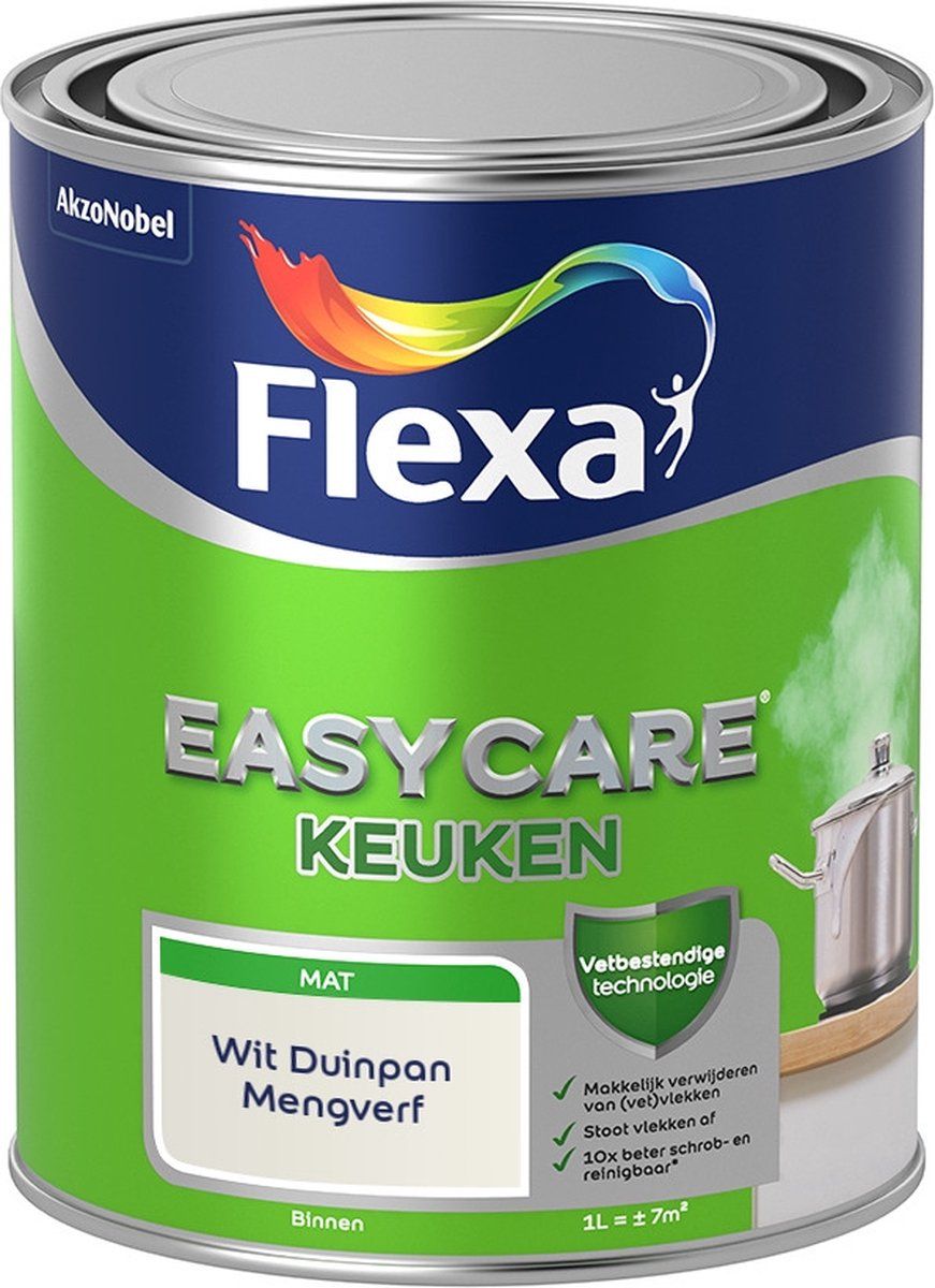 FLEXA Easycare Muurverf - Keuken - Mat - Wit Duinpan - 1 liter