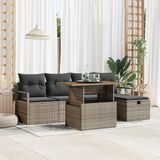 vidaXL Tuinbank Set 2-zits Poly Rattan Grijs