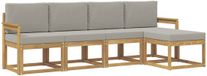 vidaXL Tuinset met 5 zitplaatsen, wit en lichtgrijs, polyester