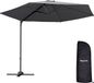 LifeGoods Parasol déporté - Ø294 cm - Système One-push - Imperméable - Avec housse - Anthracite