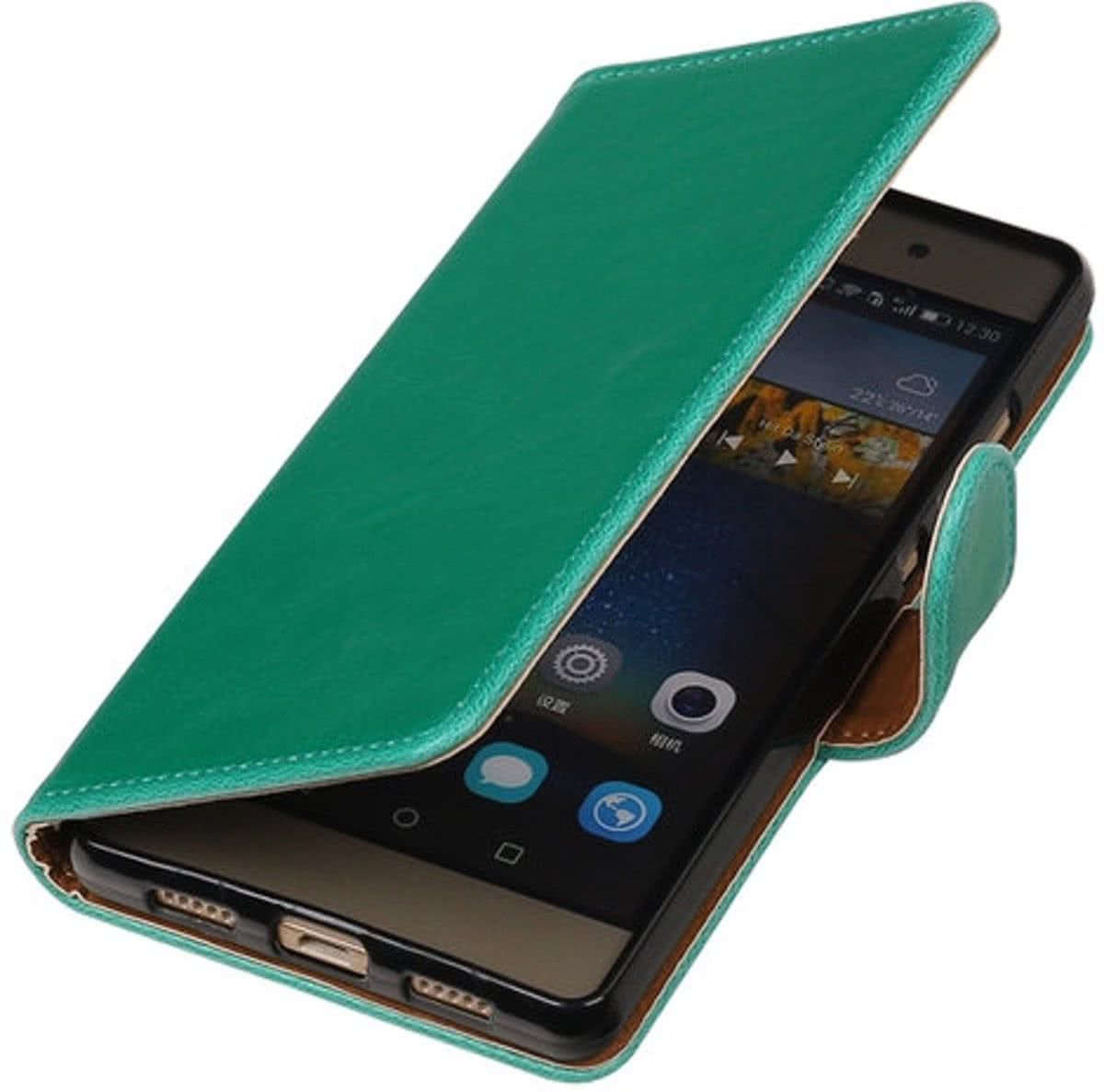 Best Cases Panda Best Cases Groen Pull-Up PU booktype wallet hoesje voor Sony Xperia C6