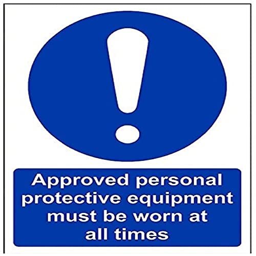 V Safety VSafety Goedgekeurde Persoonlijke Beschermende Apparatuur Moet Worn At All Times PPE Sign - 150mm x 200mm - 1mm Rigid Plastic