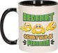 Bellatio Decorations Cadeau mok voor collega - afscheid/pensioen - groen/zwart - keramiek - 300 ml