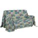 PENSIERI DELICATI Bankhoes 250 x 290 cm, Gemaakt in Italië, 100% Puur Katoen Sprei, Motief Happycat, Groen, Ideaal voor Zomer (Tweepersoonsbed)