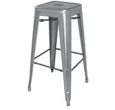 Bolero Stalen Bistro Barkruk Grijs (4 Stuks)