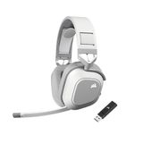 CORSAIR HS80 MAX WIRELESS Multiplatform Gaming Headset met Bluetooth – Dolby Atmos – Microfoon van Uitzendkwaliteit – iCUE Compatibel – PC, Mac, PS5, PS4, Mobiel – Wit