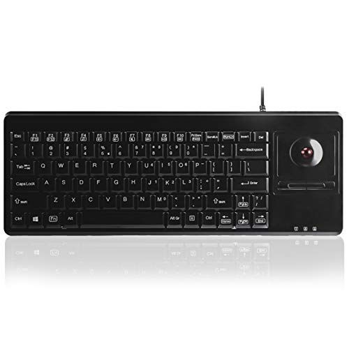 Perixx PERIBOARD-514H PLUS - Tastatur - mit Trackball - US