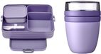 Ibenzoa® Luxe Lunchset met Grote Broodtrommel en Bento-inzetstukken voor Onderweg - Levendige lila