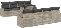 vidaXL Tuinbank - Set - 9-delig - Lichtgrijs - Polywood