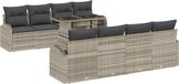 vidaXL Tuinbank - Set - 9-delig - Lichtgrijs - Polywood
