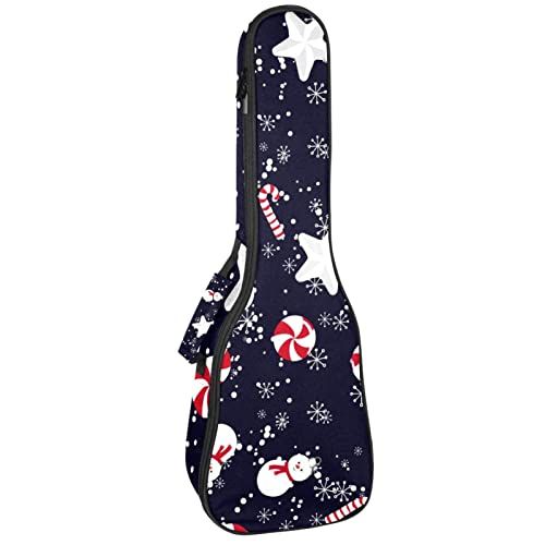 Mersov Tenor Ukulele Gigbag Waterdichte Ukelele Case Gewatteerde Rugzak, Geweldig voor Sopraan Concert (21/23/24") Kerst Sneeuwman