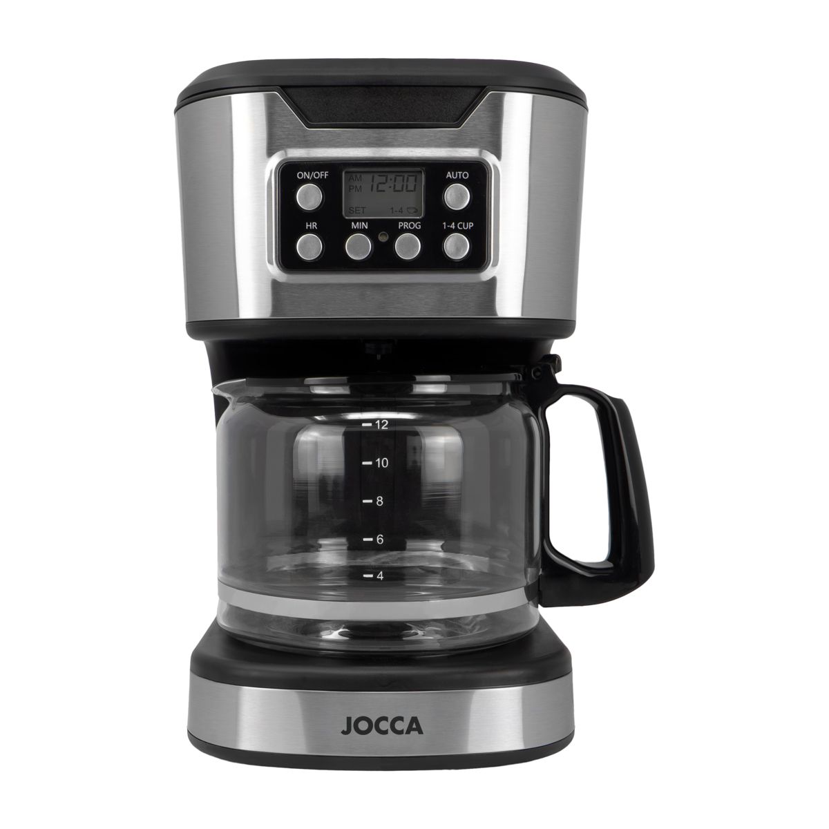 Jocca Digital Drip Coffee Maker - 12 Cup Capacity, Timer, Pause & Serve