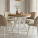 PERO Table à manger ronde blanc 100/200 cm extensible, chêne Artisan avec anneau de recouvrement – style loft, scandinave