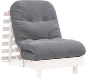 vidaXL Futon slaapbank met matras 70x206x11 cm massief grenenhout wit