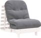 vidaXL Futon slaapbank met matras 70x206x11 cm massief grenenhout wit