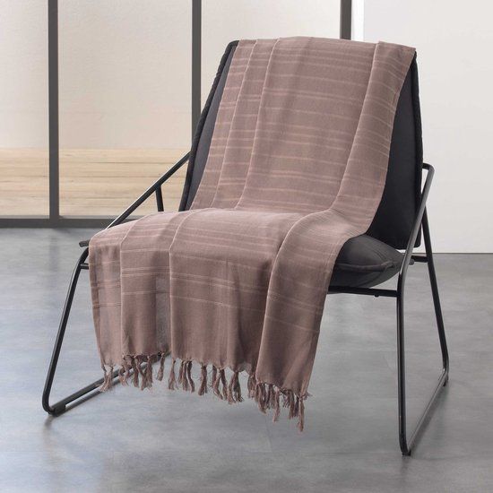 Wicotex Lilia Plaid - 180x220 cm - Taupe - Zomer Plaid