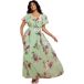 Goddiva Robe portefeuille à manches papillon femme Maxi