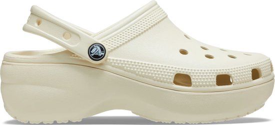 Crocs Classic Platform Instappers Dames - crème - Maat 36/37