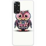 Hiboux coloré Bedrukt siliconen hoesje compatibel met Redmi Note 11 4G