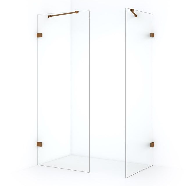 Maxaro Inloopdouche Diamond 80x80 cm Helder Veiligheidsglas Koper