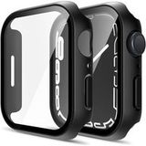 Phonillico® Apple Watch 41 mm Serie 9 Hoes - Zwart Harde Hoes met Gehard Glas