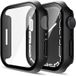 Phonillico® Apple Watch 41 mm Serie 9 Hoes - Zwart Harde Hoes met Gehard Glas