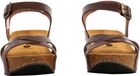 Plakton So Final leren sandalen met sleehak bruin